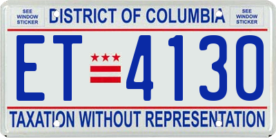 DC license plate ET4130