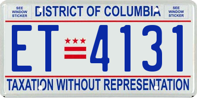 DC license plate ET4131