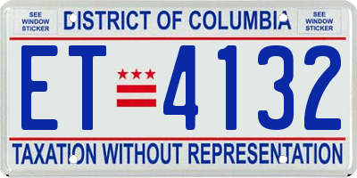 DC license plate ET4132