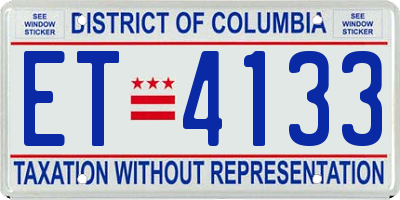 DC license plate ET4133