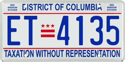 DC license plate ET4135