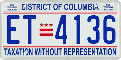 DC license plate ET4136