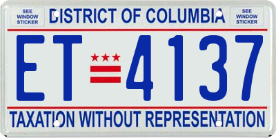 DC license plate ET4137