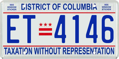 DC license plate ET4146