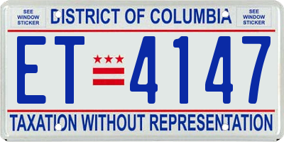 DC license plate ET4147