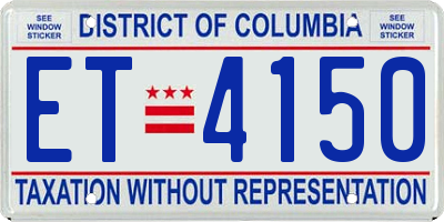 DC license plate ET4150