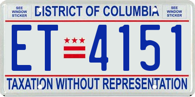 DC license plate ET4151
