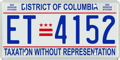 DC license plate ET4152