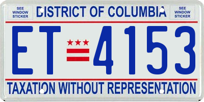 DC license plate ET4153