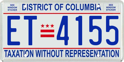 DC license plate ET4155