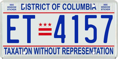 DC license plate ET4157