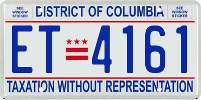DC license plate ET4161