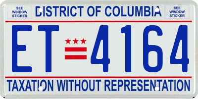 DC license plate ET4164