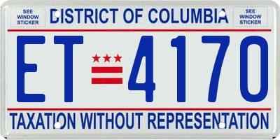 DC license plate ET4170