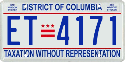 DC license plate ET4171