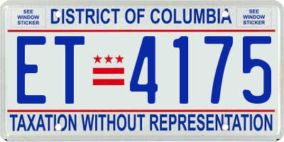 DC license plate ET4175