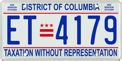 DC license plate ET4179