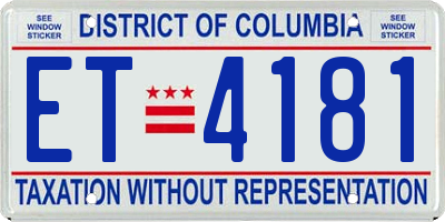 DC license plate ET4181