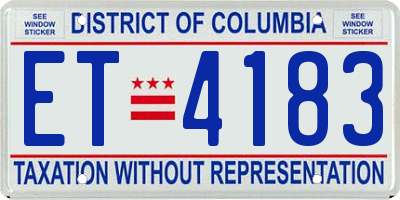DC license plate ET4183