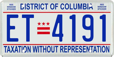DC license plate ET4191