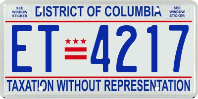 DC license plate ET4217