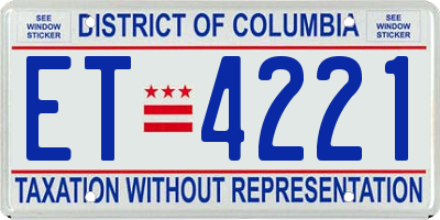 DC license plate ET4221