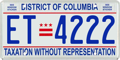 DC license plate ET4222