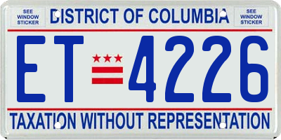 DC license plate ET4226