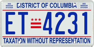 DC license plate ET4231