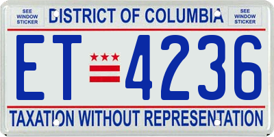 DC license plate ET4236