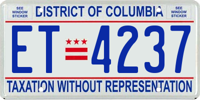 DC license plate ET4237