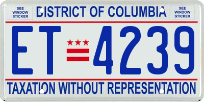 DC license plate ET4239