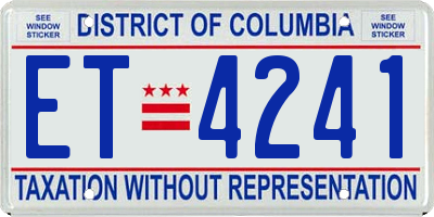DC license plate ET4241