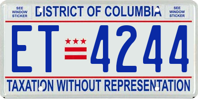 DC license plate ET4244