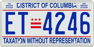 DC license plate ET4246