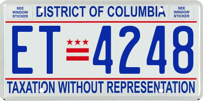 DC license plate ET4248