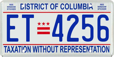 DC license plate ET4256