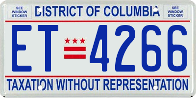 DC license plate ET4266