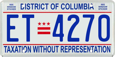 DC license plate ET4270