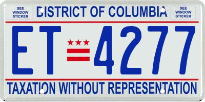 DC license plate ET4277