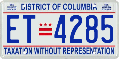 DC license plate ET4285
