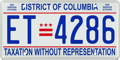DC license plate ET4286