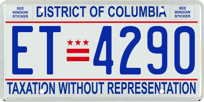DC license plate ET4290