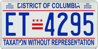 DC license plate ET4295