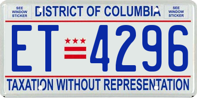 DC license plate ET4296