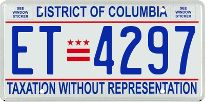 DC license plate ET4297