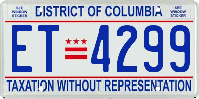 DC license plate ET4299