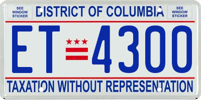 DC license plate ET4300