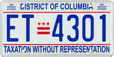 DC license plate ET4301
