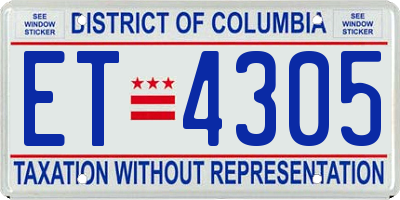 DC license plate ET4305